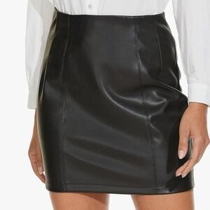 LILLUSORY Leather Look Skirt Pencil Skirt for Women